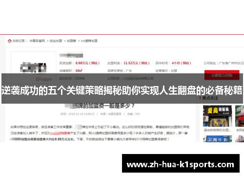 逆袭成功的五个关键策略揭秘助你实现人生翻盘的必备秘籍